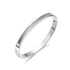 Simple And Fashion Love Geometric Round 316l Stainless Steel Bangle Silver - One Size