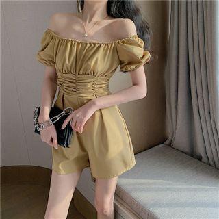 Off Shoulder Ruched Playsuit