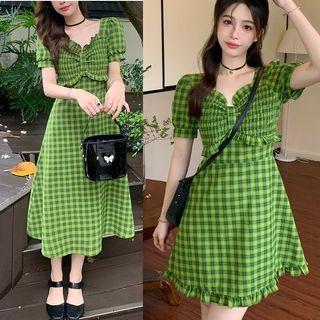 Short-sleeve Plaid Dress (various Designs)