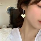 Heart Dangle Earring 1 Pair - Silver Stud - Non Matching - Heart - Gold - One Size