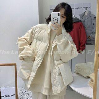 Cropped Loose-fit Padded Vest