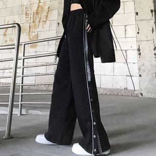 Button-up Checkerboard Sweatpants