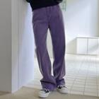 Straight-cut Colored Pants Purple - S