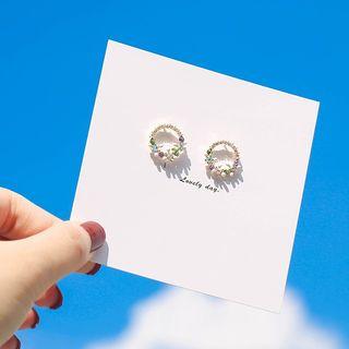Embellished Circle Stud Earring