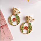 Glaze Chinese Characters Bamboo Dangle Earring