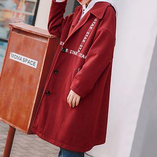 Single-breasted Star Print Trench Coat