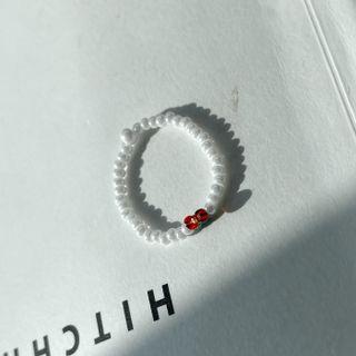 Contrast-detail Bead Ring Ivory - One Size
