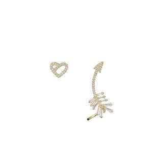 Asymmetrical Stud Earring 1 Pair - Asymmetric - Gold - One Size