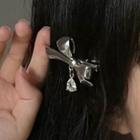 Bow Alloy Hair Clip 1966a - Silver - One Size