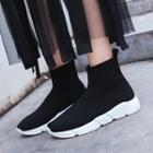 Platform Knit Ankle Sneakers