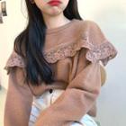 Lace Long-sleeve Loose-fit Sweater