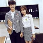 Couple Matching Pinstripe Blazer / Skirt