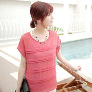 Sleeveless Pleated Chiffon Top