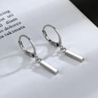 Bar Hoop Earring 1 Pair - Hoop Earring - Bar - Silver - One Size