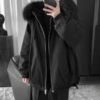 Large Shearling-collar Cotton Jacket