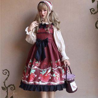Strappy Printed A-line Dress / Headband / Blouse
