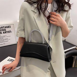 Houndstooth Strap Flap Crossbody Bag