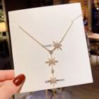 Rhinestone Star Pendant Necklace Kx050 - Gold - One Size