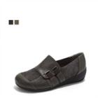 Genuine Leather Band-trim Loafers