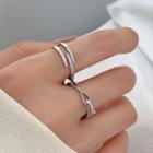 Knot / Rhinestone Sterling Silver Open Ring