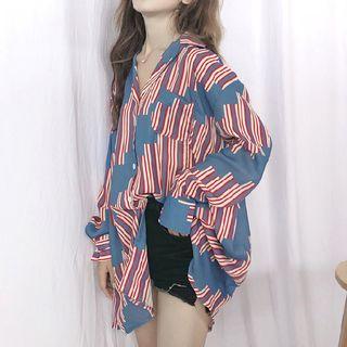 Print Shirt Stripes - Red & Blue - One Size