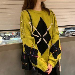 Argyle Strappy Sweater