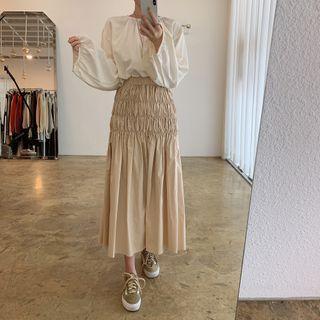Blouse / Midi A-line Skirt