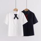 Bow-detail Short-sleeve Shirt