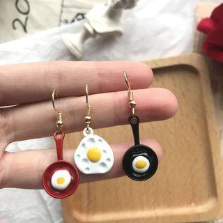 Non-matching Miniature Fried Egg Earring