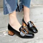 Patent Chunky Heel Loafers