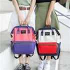 Couple Matching Colored Panel Nylon Backpack