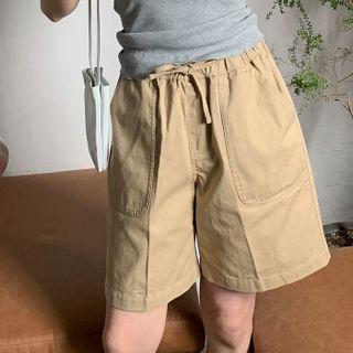 Drawcord Wide Bermuda Shorts