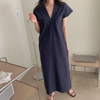 Cap Sleeve Stitch Maxi Dress