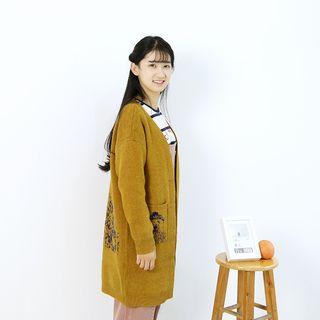Bear Print Chunky Cardigan
