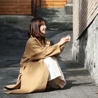 Tie-sash Long Wrap Coat