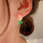 Flower Ear Stud 1 Pair - Pink - One Size