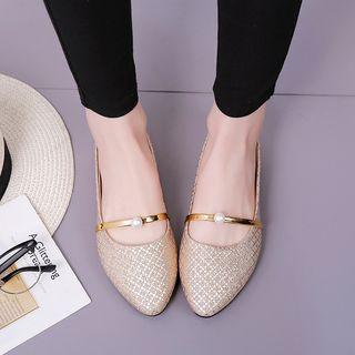Faux Pearl Patterned Flats