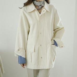 Collared Flap-pocket Boxy Safari Jacket