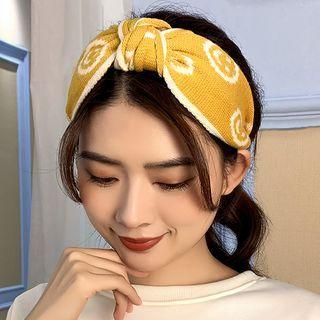 Smiley Face Print Knit Headband