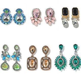 Gemstone Earring 14809 - 1 Pair - Pink - One Size