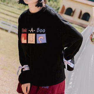 Printed Bow-detail Sweatshirt