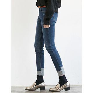 Cuff-hem Slim-fit Jeans