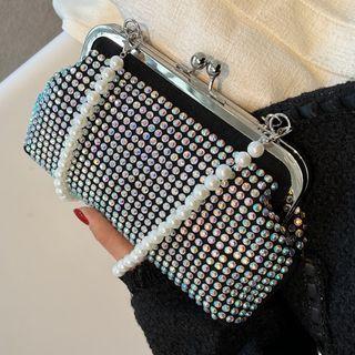 Kiss Lock Studded Crossbody Bag