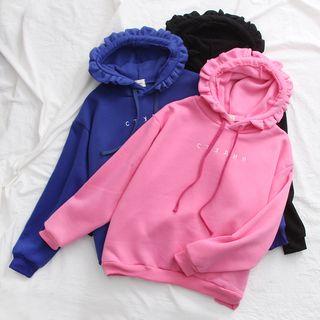 Frill-trim Lettering Hoodie