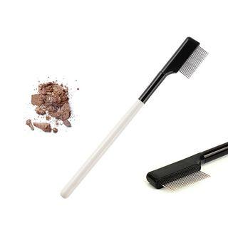 Wooden Handle Eyebrow Comb Black & White - One Size