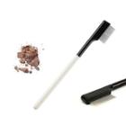 Wooden Handle Eyebrow Comb Black & White - One Size