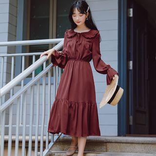 Peter Pan Collar Bell-sleeve Chiffon Dress