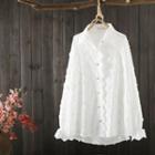Floral Lace Shirt White - One Size