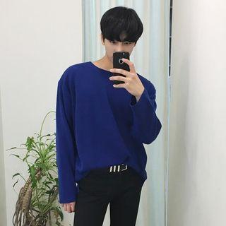 Round-neck Loose-fit Knit Pullover