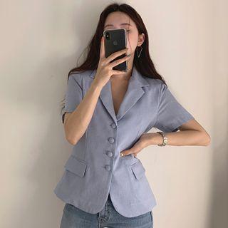 V-neck Short-sleeve Blazer